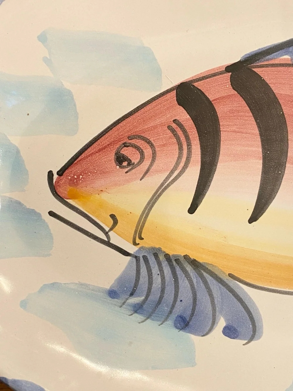 VTG Vietri Italy Al Mare Fish Serving Platter Dish Tray Hand Painted 10”